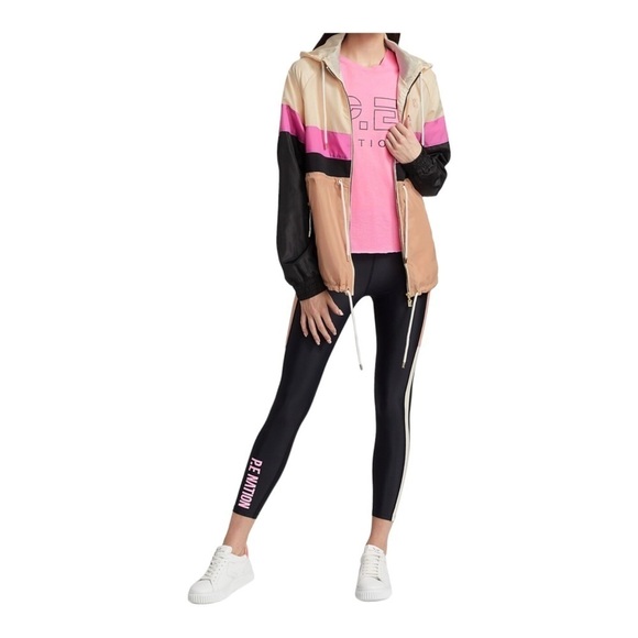 NEW P.E. NATION x Shopbop Speed Cut Windbreaker Athletic Jacket Beige Small - Picture 2 of 9